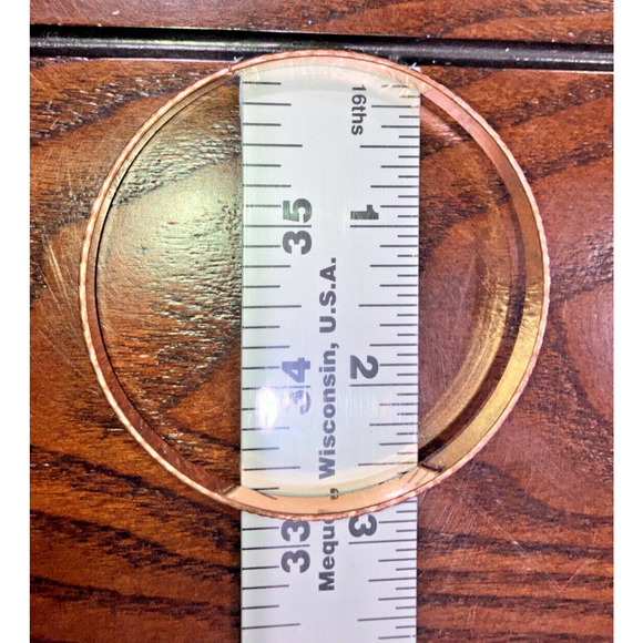 Textured Copper Brushed 2 7/8 Inch Wide Bangle Bracelet! - Picture 6 of 7